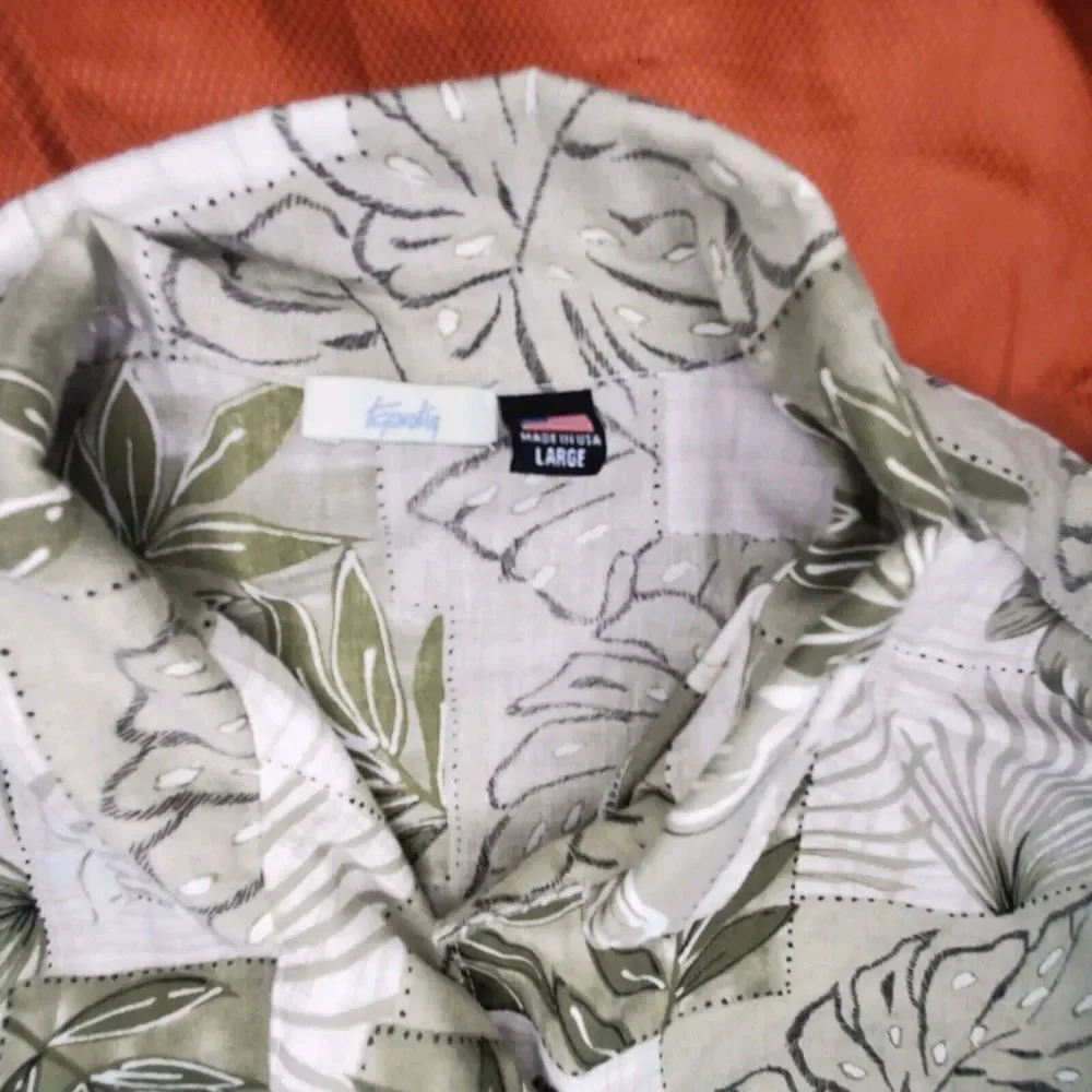Vintage Tapestry Shirt Mens LARGE USA Hawaiian Tiki Aloha‎ Batik Camp Plus
